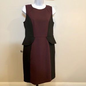 NWT LOFT Black and Maroon Work Dress sz 6